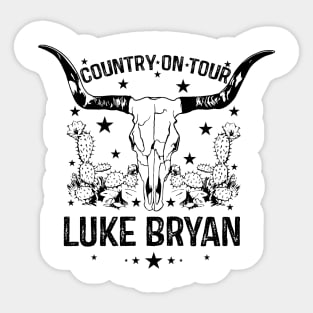 Country On Tour Cow Skull Sticker